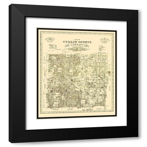 Collin Texas Landowner - Gast 1881 Black Modern Wood Framed Art Print with Double Matting by Gast
