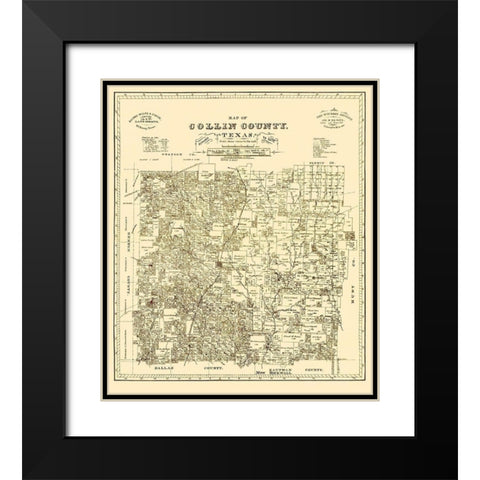 Collin Texas Landowner - Gast 1881 Black Modern Wood Framed Art Print with Double Matting by Gast