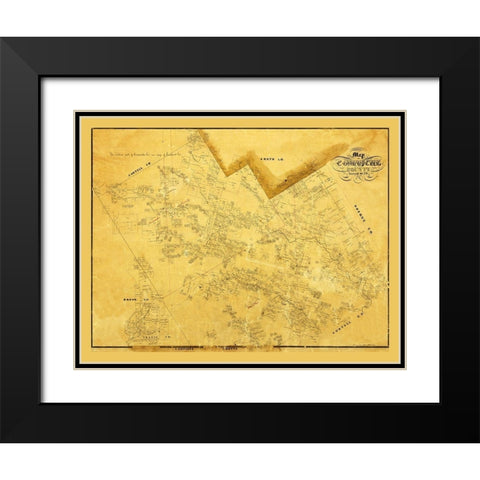 Comanche County Texas - 1856 Black Modern Wood Framed Art Print with Double Matting by Unknown