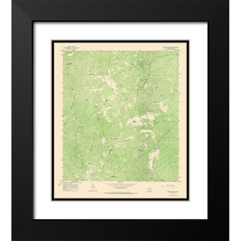 Cibolo Ranch Texas Quad - USGS 1965 Black Modern Wood Framed Art Print with Double Matting by USGS