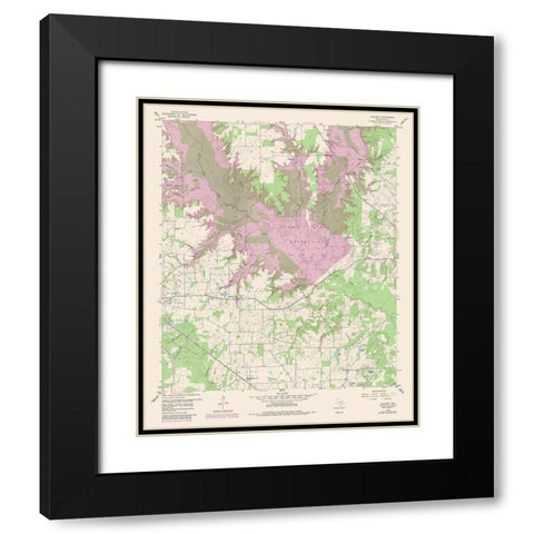 Calvary Texas Quad - USGS 1959 Black Modern Wood Framed Art Print with Double Matting by USGS