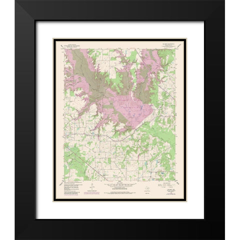 Calvary Texas Quad - USGS 1959 Black Modern Wood Framed Art Print with Double Matting by USGS