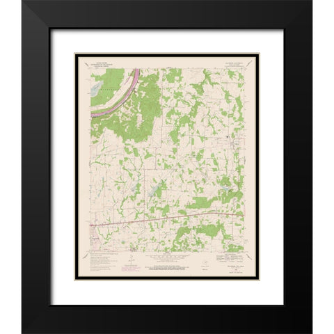 Callisburg Texas Quad - USGS 1960 Black Modern Wood Framed Art Print with Double Matting by USGS