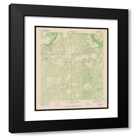 Calliham Texas Quad - USGS 1967 Black Modern Wood Framed Art Print with Double Matting by USGS