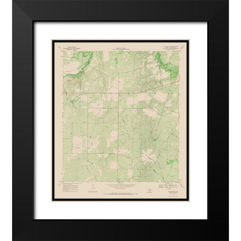 Calliham Texas Quad - USGS 1967 Black Modern Wood Framed Art Print with Double Matting by USGS