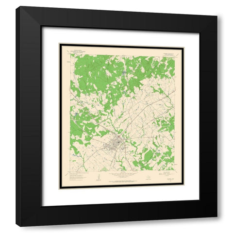 Caldwell Texas Quad - USGS 1961 Black Modern Wood Framed Art Print with Double Matting by USGS