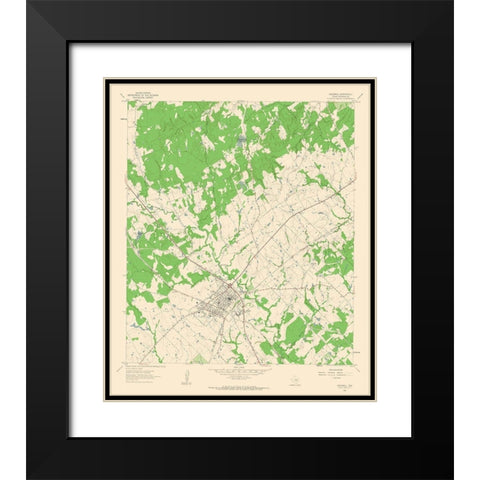 Caldwell Texas Quad - USGS 1961 Black Modern Wood Framed Art Print with Double Matting by USGS