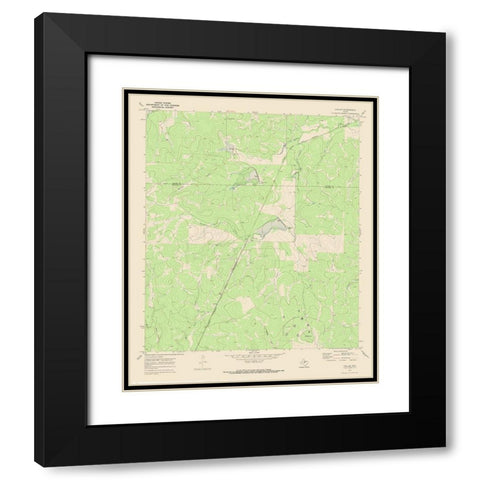 Callan Texas Quad - USGS 1970 Black Modern Wood Framed Art Print with Double Matting by USGS