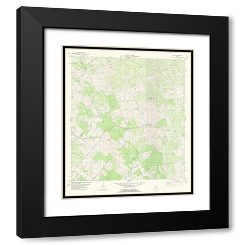 Cadiz Texas Quad - USGS 1979 Black Modern Wood Framed Art Print with Double Matting by USGS