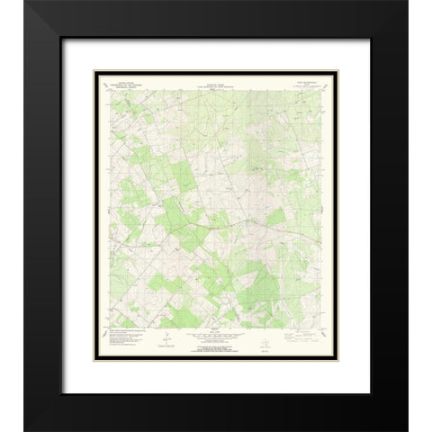 Cadiz Texas Quad - USGS 1979 Black Modern Wood Framed Art Print with Double Matting by USGS