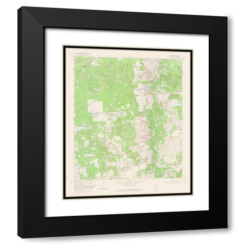 Caddo Texas Quad - USGS 1967 Black Modern Wood Framed Art Print with Double Matting by USGS