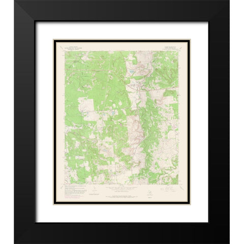 Caddo Texas Quad - USGS 1967 Black Modern Wood Framed Art Print with Double Matting by USGS