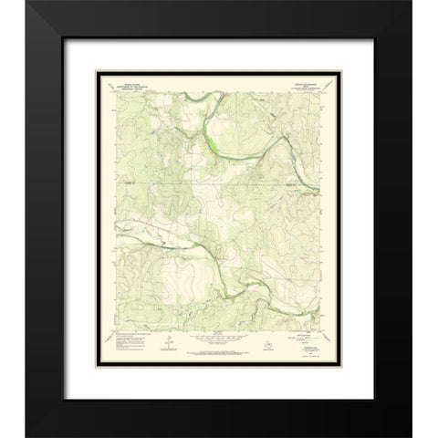 Concho Texas Quad - USGS 1967 Black Modern Wood Framed Art Print with Double Matting by USGS