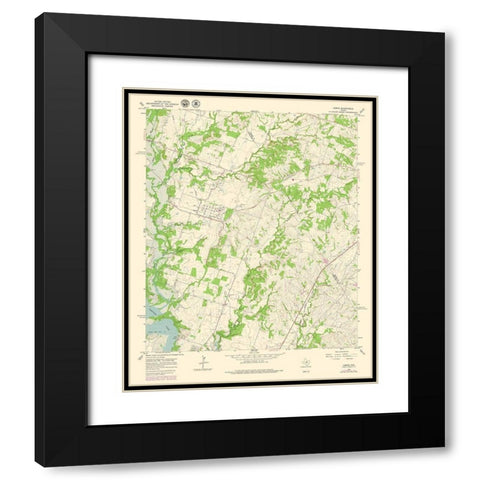 Comyn Texas Quad - USGS 1965 Black Modern Wood Framed Art Print with Double Matting by USGS