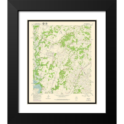 Comyn Texas Quad - USGS 1965 Black Modern Wood Framed Art Print with Double Matting by USGS