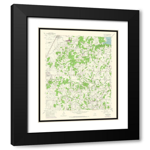 Colleyville Texas Quad - USGS 1959 Black Modern Wood Framed Art Print with Double Matting by USGS