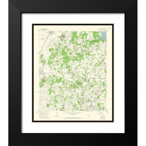 Colleyville Texas Quad - USGS 1959 Black Modern Wood Framed Art Print with Double Matting by USGS
