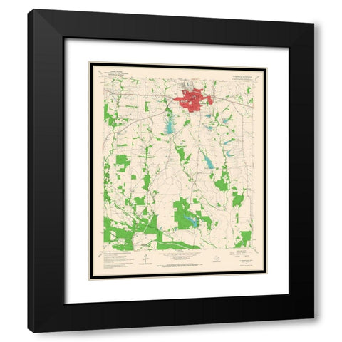 Clarksville Texas Quad - USGS 1964 Black Modern Wood Framed Art Print with Double Matting by USGS