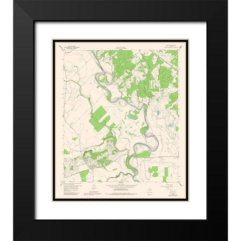 Clay Texas Quad - USGS 1980 Black Modern Wood Framed Art Print with Double Matting by USGS
