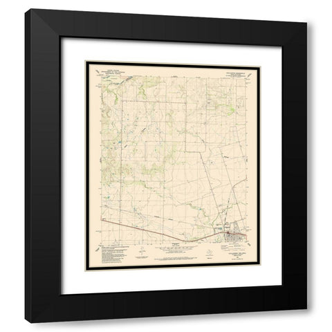 Chillicothe Texas Quad - USGS 1984 Black Modern Wood Framed Art Print with Double Matting by USGS