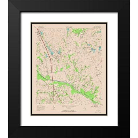 Chatfield Texas Quad - USGS 1961 Black Modern Wood Framed Art Print with Double Matting by USGS