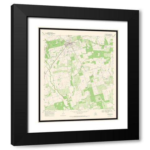 Charlotte Texas Quad - USGS 1968 Black Modern Wood Framed Art Print with Double Matting by USGS