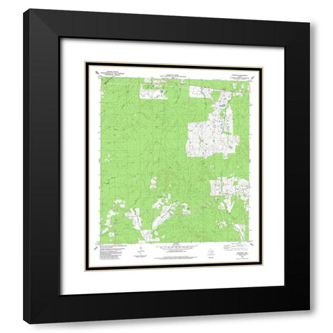 Carmona Texas Quad - USGS 1984 Black Modern Wood Framed Art Print with Double Matting by USGS