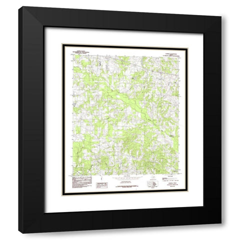 Carroll Texas Quad - USGS 1984 Black Modern Wood Framed Art Print with Double Matting by USGS