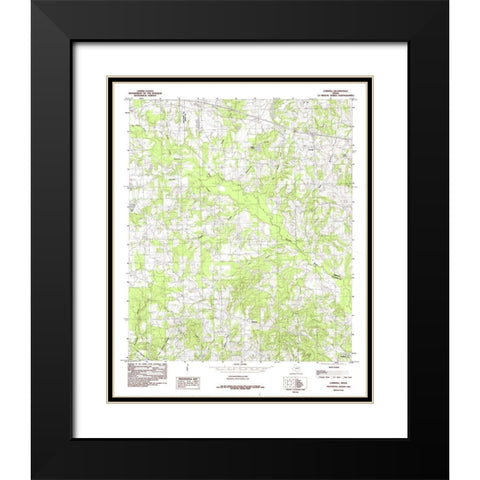 Carroll Texas Quad - USGS 1984 Black Modern Wood Framed Art Print with Double Matting by USGS