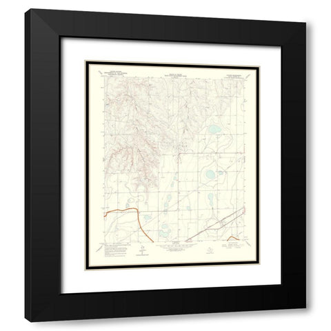 Cuyler Texas Quad - USGS 1967 Black Modern Wood Framed Art Print with Double Matting by USGS