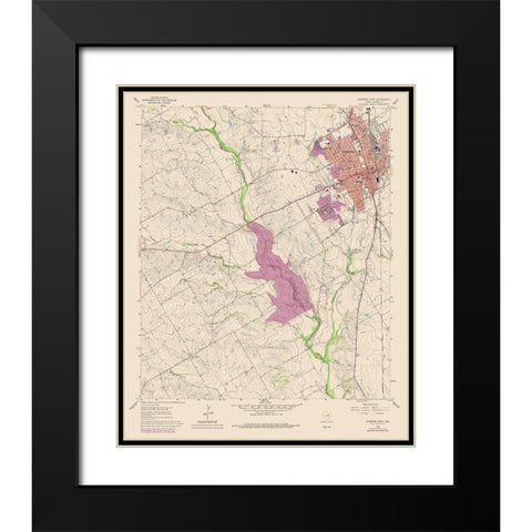 Cleburne West Texas Quad - USGS 1978 Black Modern Wood Framed Art Print with Double Matting by USGS