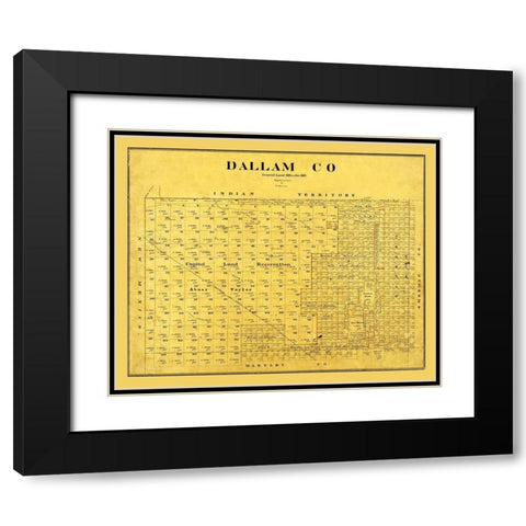 Dallam County Texas - Beaumont 1889 Black Modern Wood Framed Art Print with Double Matting by Beaumont