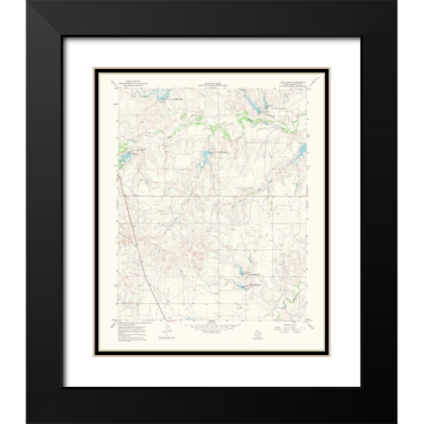Dads Creek Texas Quad - USGS 1969 Black Modern Wood Framed Art Print with Double Matting by USGS