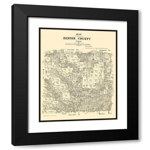 Denton Texas Landowner - Gast 1879 Black Modern Wood Framed Art Print with Double Matting by Gast