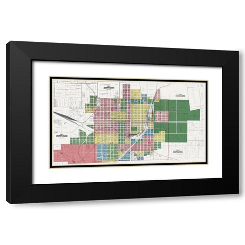 Denison Texas Landowner - Jackson 1908 Black Modern Wood Framed Art Print with Double Matting by Jackson