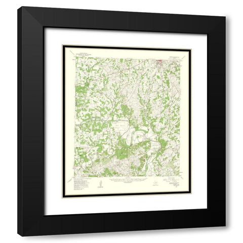 Dennis Texas Quad - USGS 1960 Black Modern Wood Framed Art Print with Double Matting by USGS