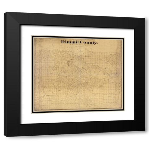 Dimmit County Texas - Beaumont 1894  Black Modern Wood Framed Art Print with Double Matting by Beaumont
