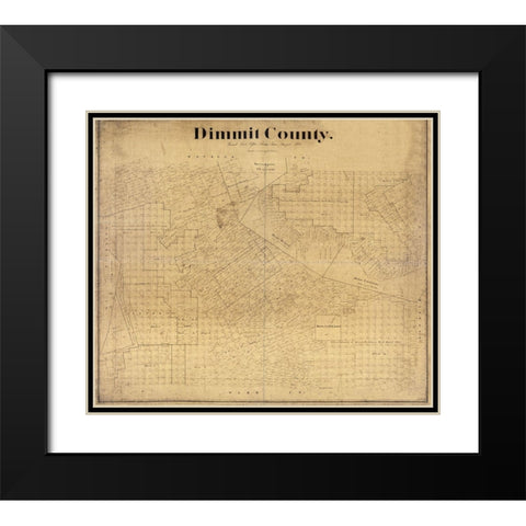 Dimmit County Texas - Beaumont 1894  Black Modern Wood Framed Art Print with Double Matting by Beaumont