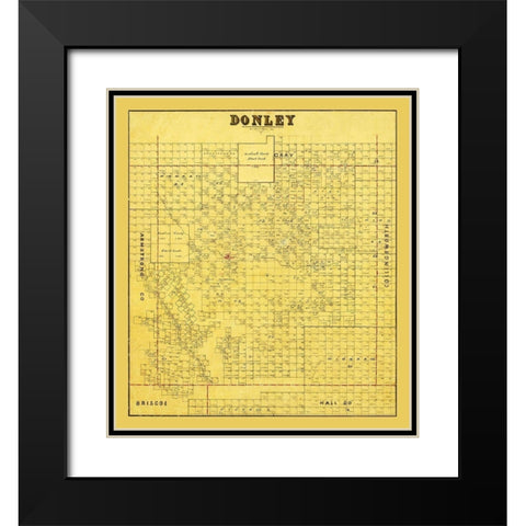 Donley County Texas - 1880 Black Modern Wood Framed Art Print with Double Matting by Unknown