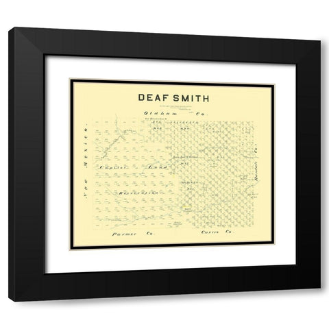 Deaf Smith County Texas - Hamilton 1887 Black Modern Wood Framed Art Print with Double Matting by Hamilton