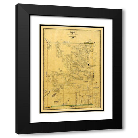 Duval County Texas - Arlitt 1875  Black Modern Wood Framed Art Print with Double Matting by Arlitt