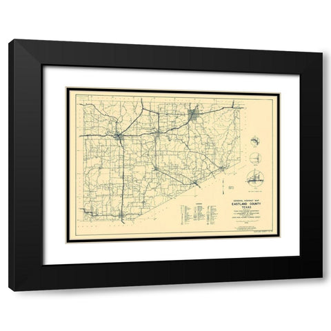 Eastland Texas Highway - Highway Dept 1936 Black Modern Wood Framed Art Print with Double Matting by Highway Dept