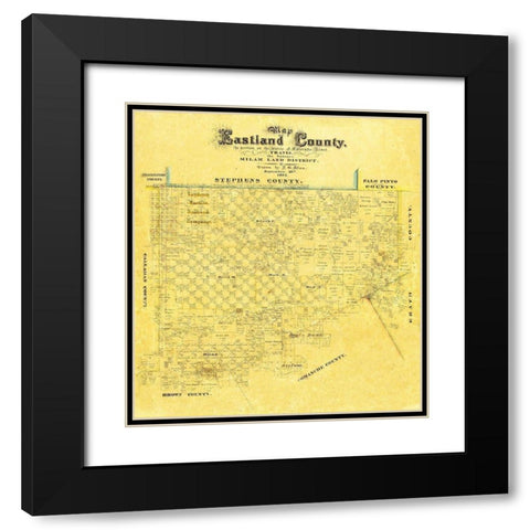 Eastland County Texas - Blan 1875 Black Modern Wood Framed Art Print with Double Matting by Blan