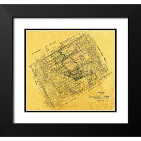 Falls County Texas - Martin 1868 Black Modern Wood Framed Art Print with Double Matting by Martin