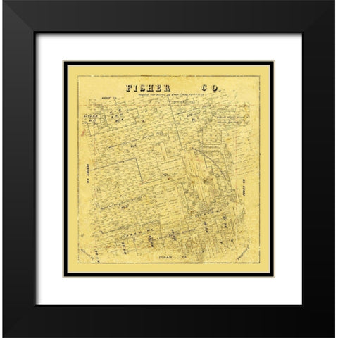 Fisher County Texas - Wise 1879 Black Modern Wood Framed Art Print with Double Matting by Wise