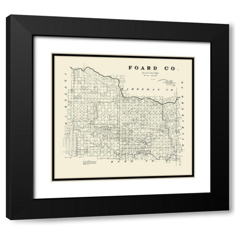 Foard County Texas - McGaughey 1891 Black Modern Wood Framed Art Print with Double Matting by McGaughey