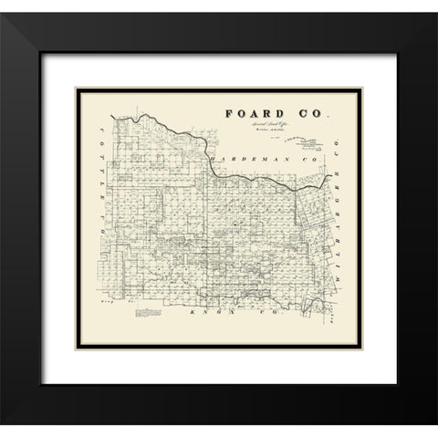 Foard County Texas - McGaughey 1891 Black Modern Wood Framed Art Print with Double Matting by McGaughey