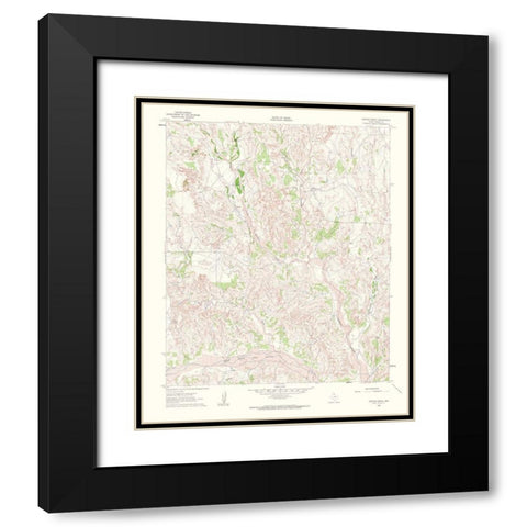 Griffin Ranch Texas Quad - USGS 1963 Black Modern Wood Framed Art Print with Double Matting by USGS