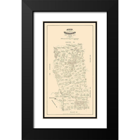 Grimes County Texas - Walsh 1880 Black Modern Wood Framed Art Print with Double Matting by Walsh