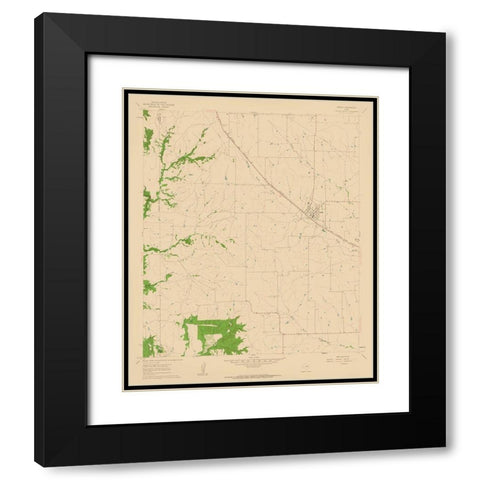 Godley Texas Quad - USGS 1961 Black Modern Wood Framed Art Print with Double Matting by USGS